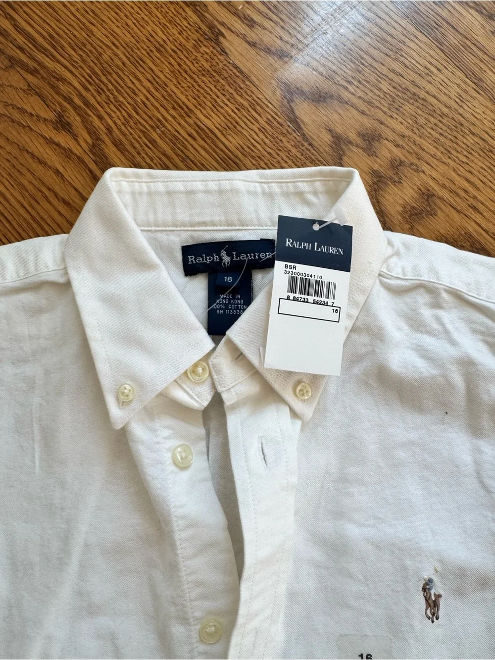 Ralph Lauren kids White Oxford Button-Down Shirt